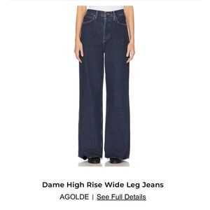 AGOLDE NWT Dame High Rise Wide Leg Jeans